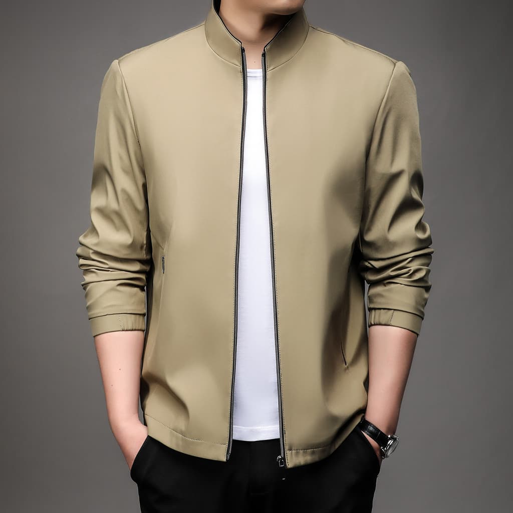 Outono gola alta jaqueta masculina de meia-idade pai usar jaqueta Casual solta ao vivo jaqueta masculina de venda quente