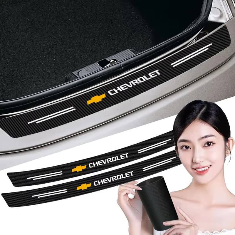Adesivo Protegido Para-Choque Traseiro De Carro , Fibra De Carbono , Chevrolet Cavalier Onix Aveo Silverado Chevy Tahoe