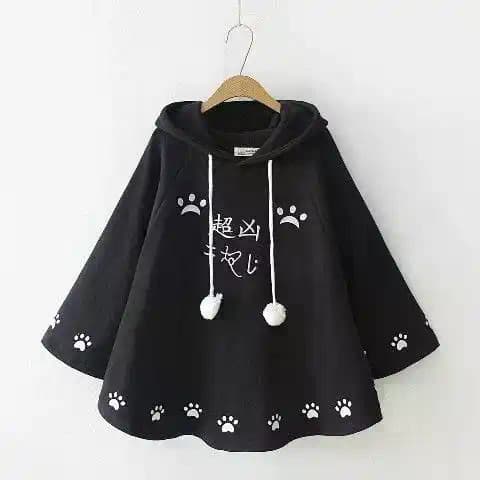 X-ORANGE Fat mm150kg Japonês Preppy Cat Manto Solto Jaqueta Com Capuz Inverno Novo Estilo Roupas Femininas Casuais