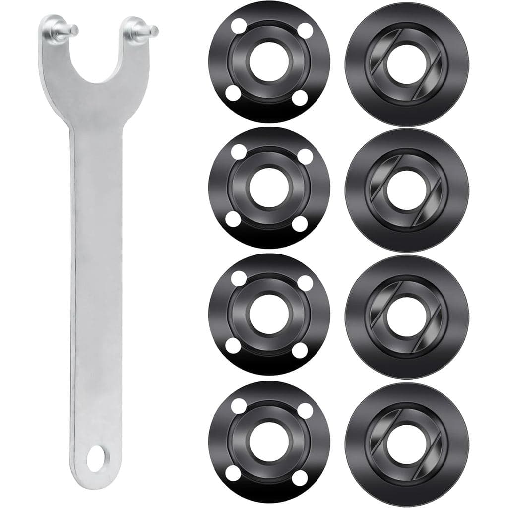 9 peças de porcas para esmerilhadeira angular, 1 chave para esmerilhadeira angular e 8 porcas de flange para esmerilhade