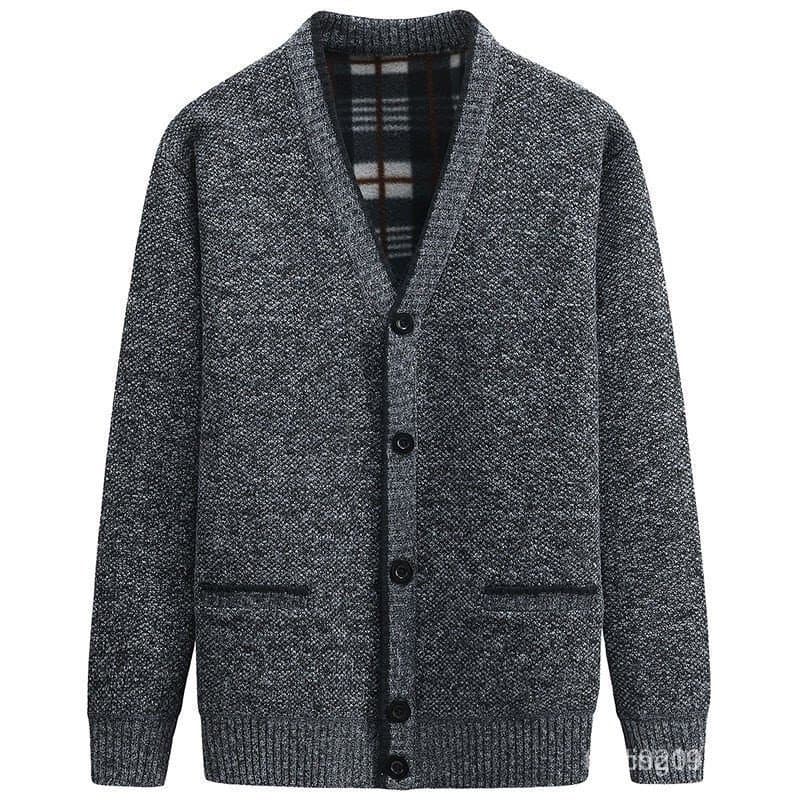 Casaco de lã masculino, casaco de lã, inverno, decote em V grosso, malha, casaco Casual, casaco de malha quente, 2023 CK