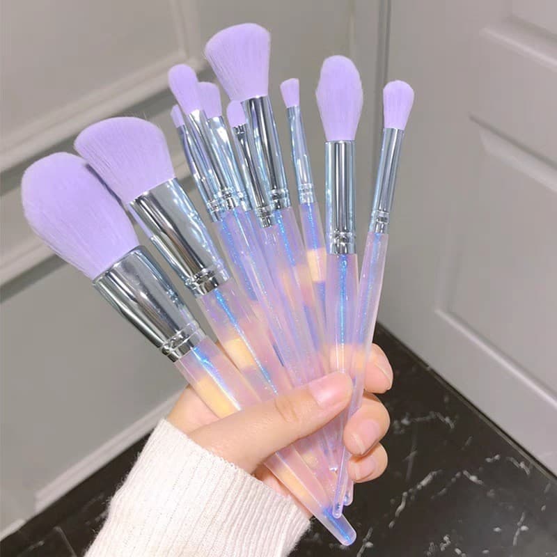 Novo Conjunto De Pincéis De Maquiagem Roxo Com Bolsa De Armazenamento Eye Shado