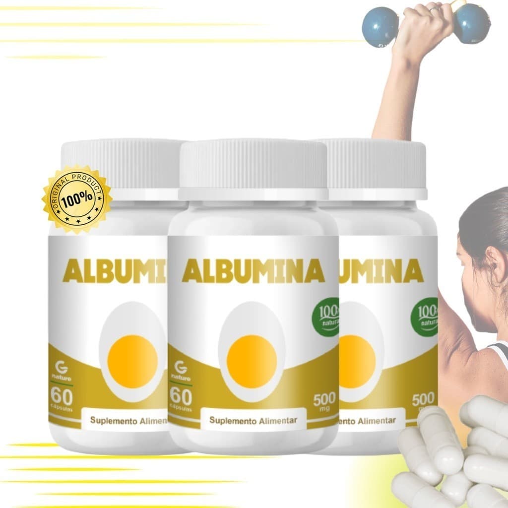 3X Albumina  GENATURE 60Cápsulas 500mg