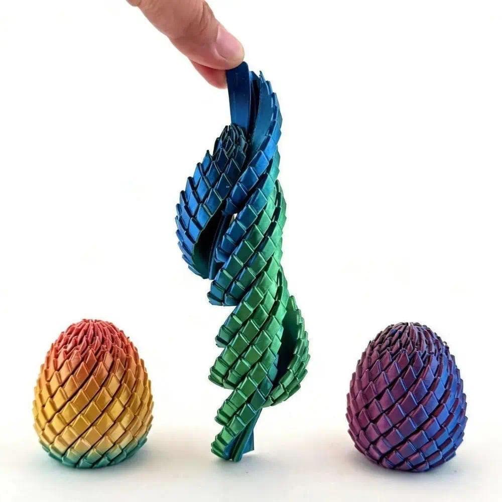 Flexível Twistable Dragão Ovo Estresse Brinquedo Gradiente Escala Metálica Design Portátil Bolso Tamanho Ansiedade Alívi