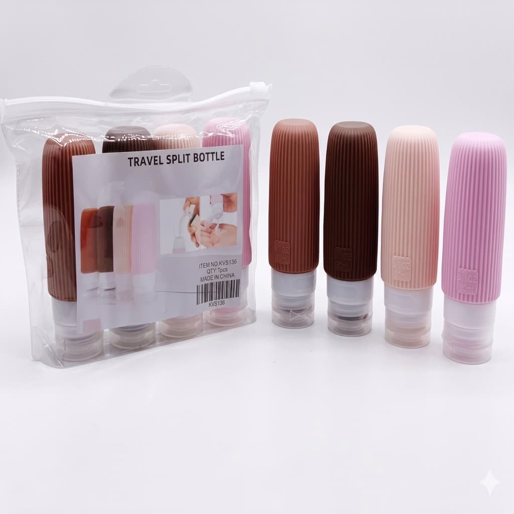 Kit B 4 Frasco Pote Silicone Shampoo Creme 90ml