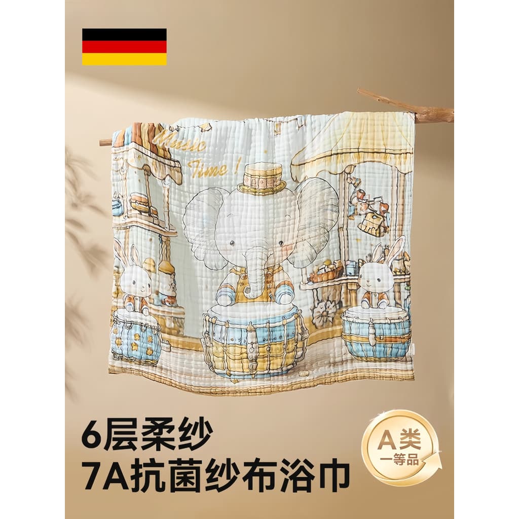 Toalha de banho alemã de gaze para bebês, algodão puro, recém-nascidos, toalha de banho Super macia e absorvente para cr