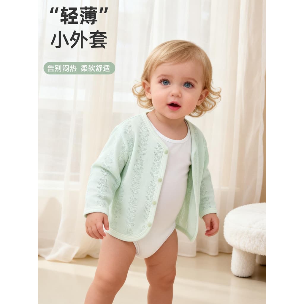 Bebê primavera verão puro algodão Cardigan masculino feminino bebê crianças roupas de outono roupas para casa roupas de