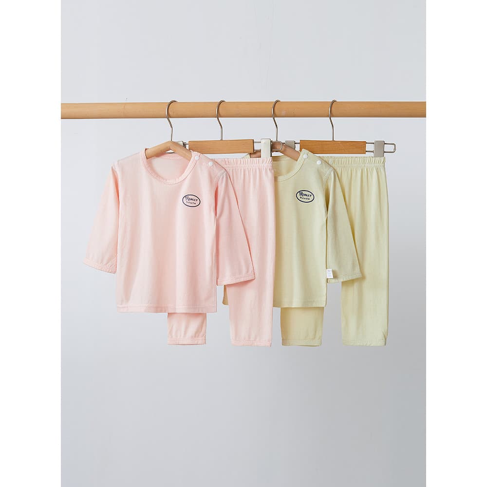 Seda gelo suave primavera verão estilo fino conjunto de roupa interior do bebê camisa de manga comprida roupas de ar con