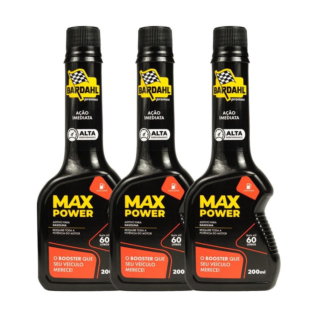 Aditivo Combustível Bardahl Max Power 200ml Kit 3 Un.