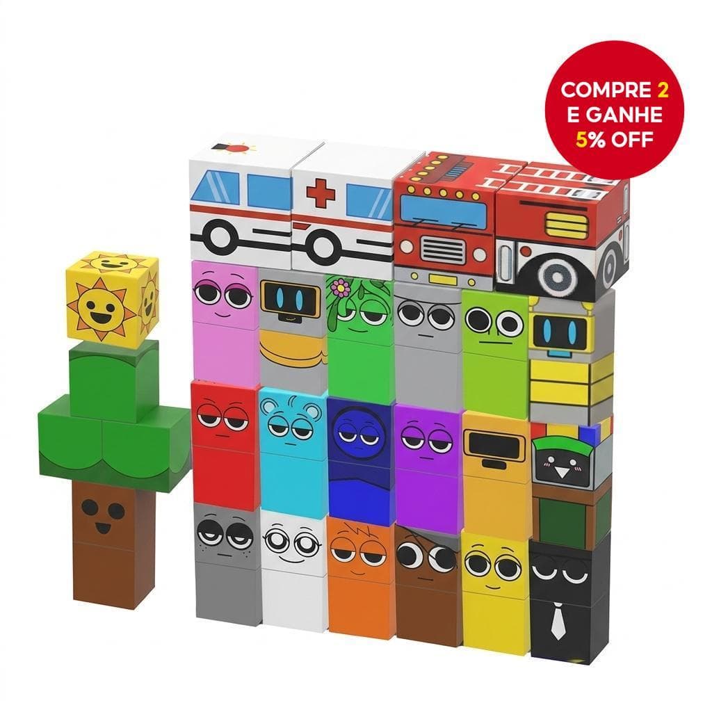 Kit 22pcs Sprunki Blocos Magnéticos Conjunto De Brinquedos De Quebra-Cabeça Infantil