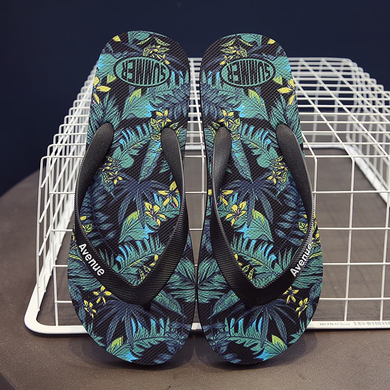 2024 novo estilo chinelos masculinos tendência de verão moda única praia beira-mar impressão ao ar livre flip-flops Anti