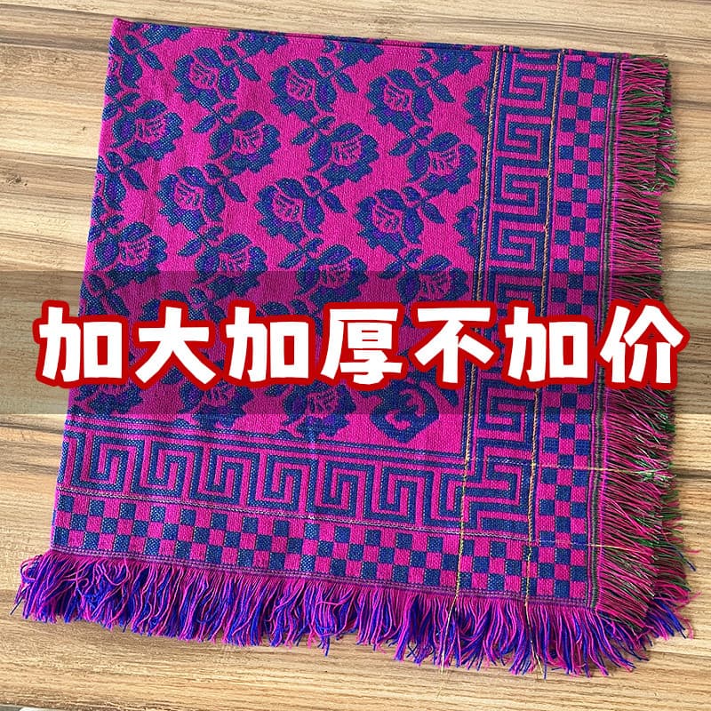 Outono inverno idosos lenço feminino de meia-idade idosos engrossado Extra grande quente antiquado avó lenço quadrado de