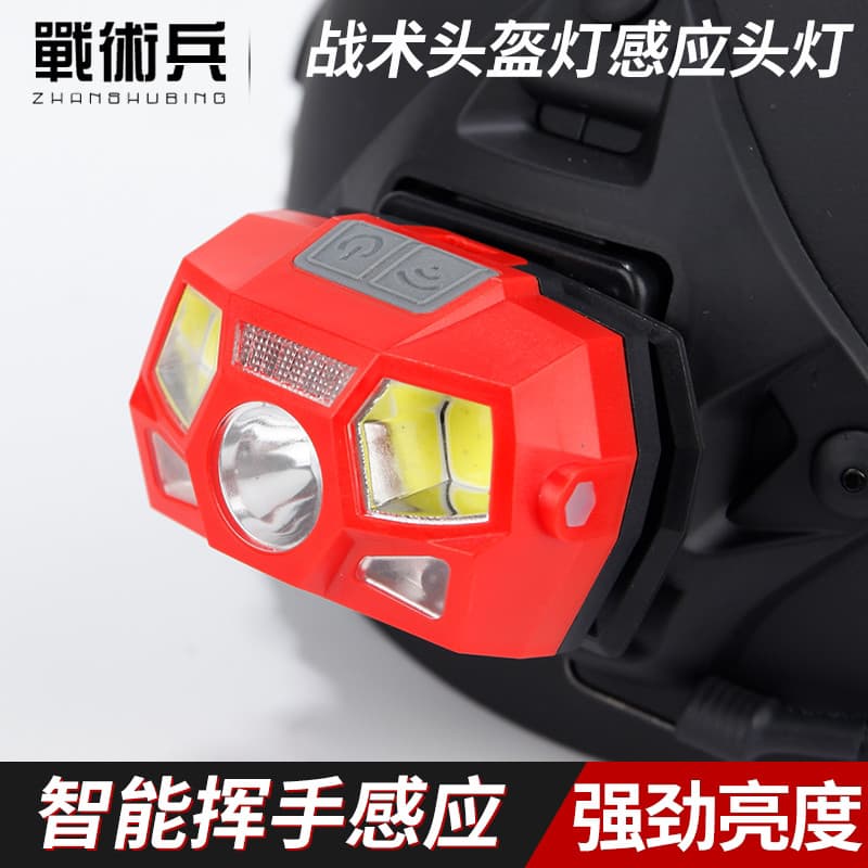 Farol com Sensor de Zoom de carregamento USB para capacete de segurança tático luz forte à prova d'água respingo LED mon