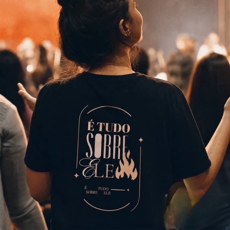 Camiseta Cristã T-Shirt É Tudo Sobre Ele Camisa Lançamento