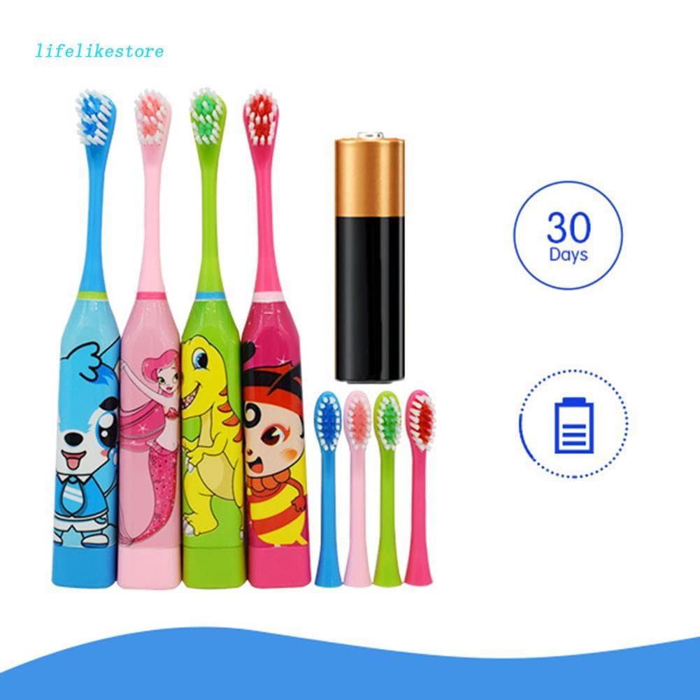 Escova de Dentes Elétrica Ultrassônica Automática para Crianças, Escova de Dentes à Prova d'Água