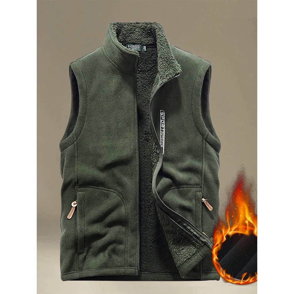 Colete de lã masculino outono inverno roupas topo solto Casual colete forro de lã engrossado velo colete jaqueta