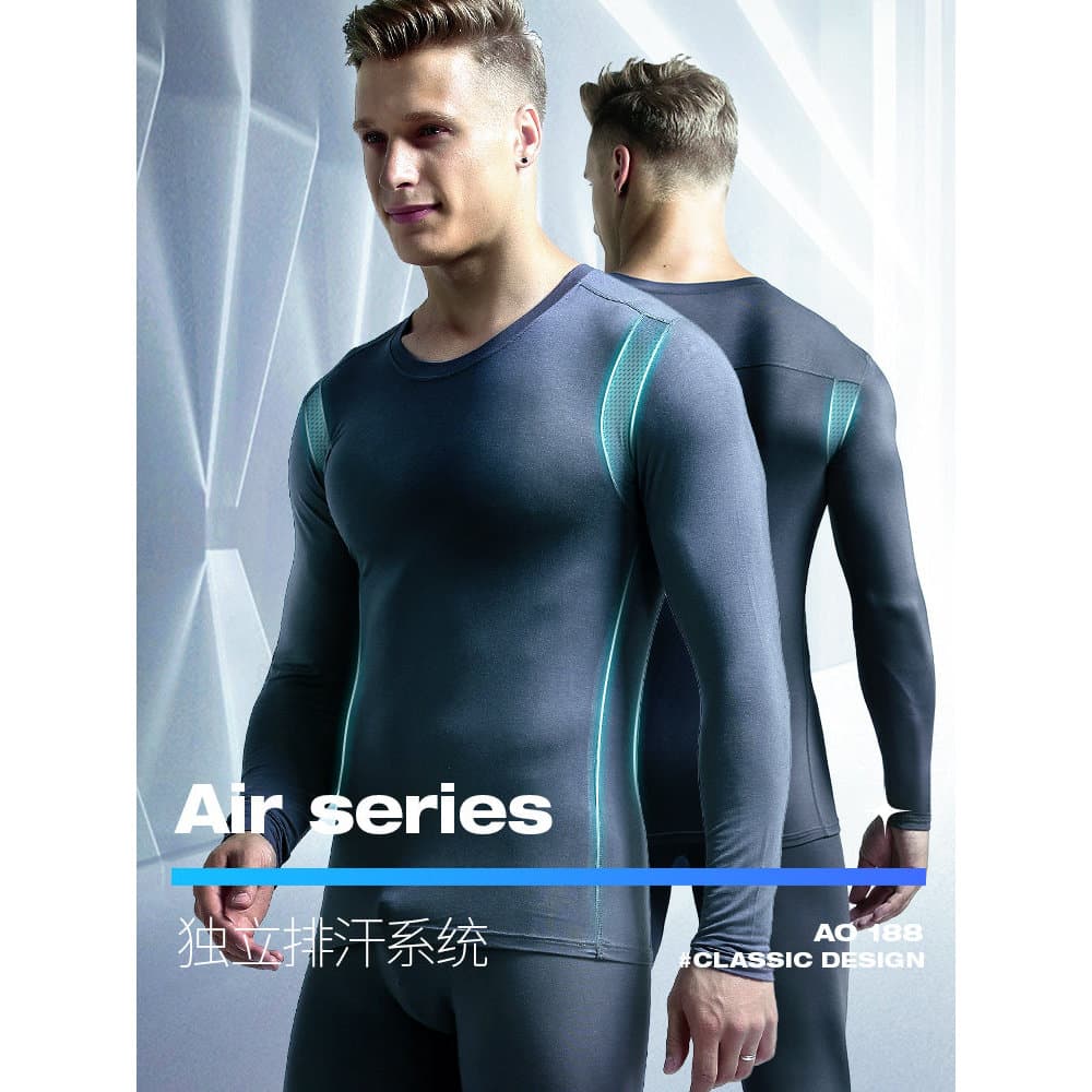 Roupa interior térmica básica masculina Modal malha de ajuste fino respirável roupas de outono de uma peça em torno do p