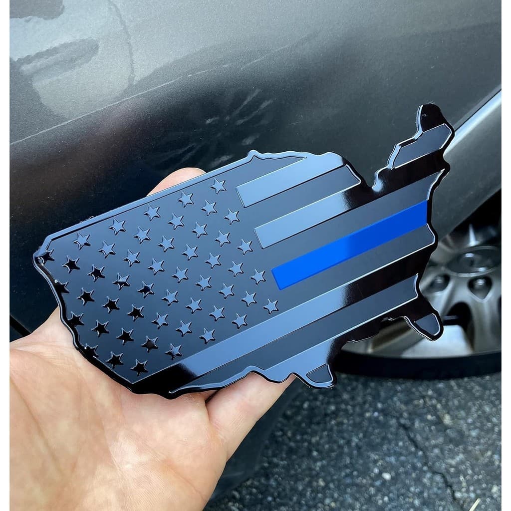 Adesivo de Emblema para Para-lama de Carro e Caminhão com Mapa da Bandeira dos EUA, Personalizado, Preto, ABS, 7x4 Poleg