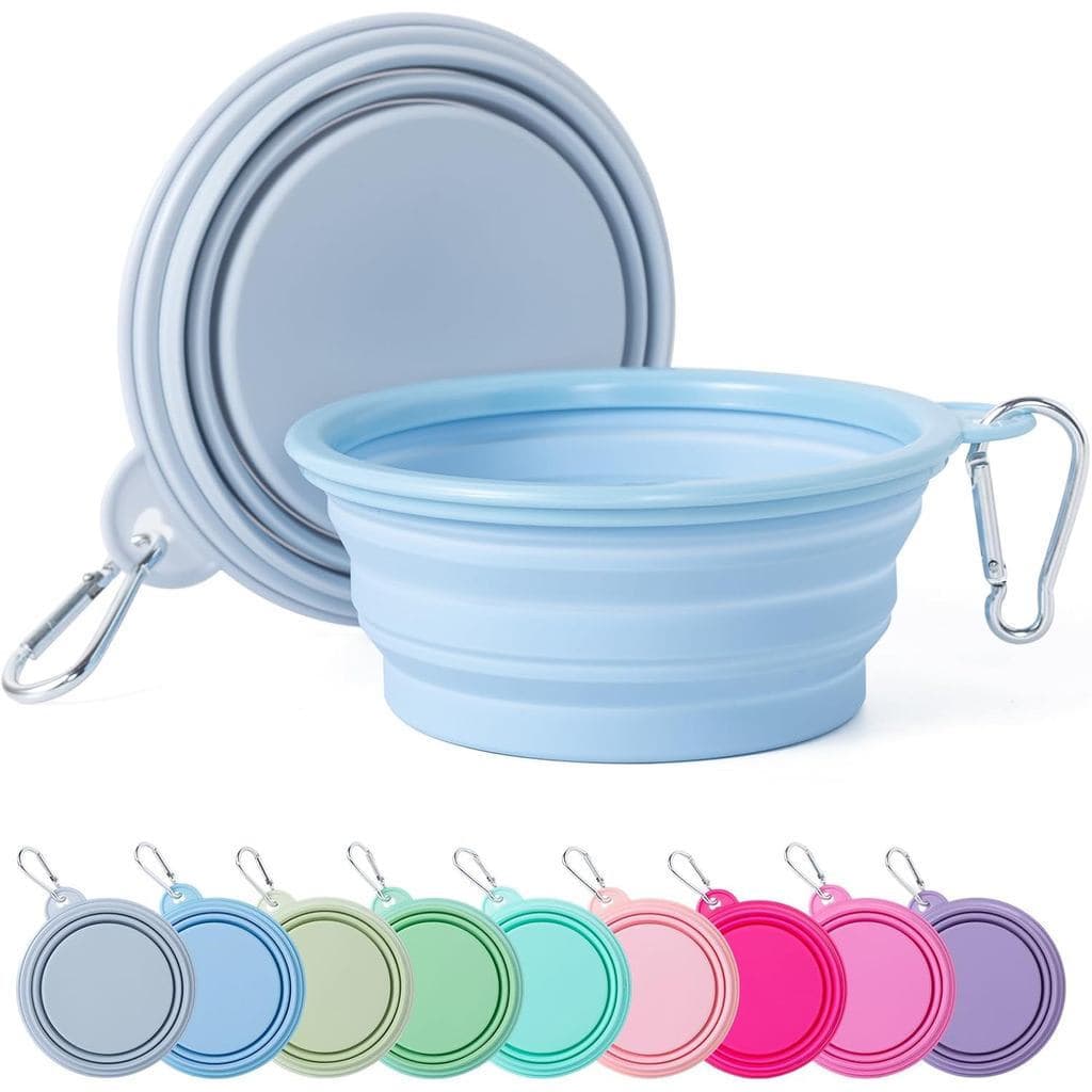 Tigela Dobrável SLSON, 2 Peças, Tigelas de Viagem Coloridas, Comedouro Dobrável para Água, para Cães Grandes, para Camin