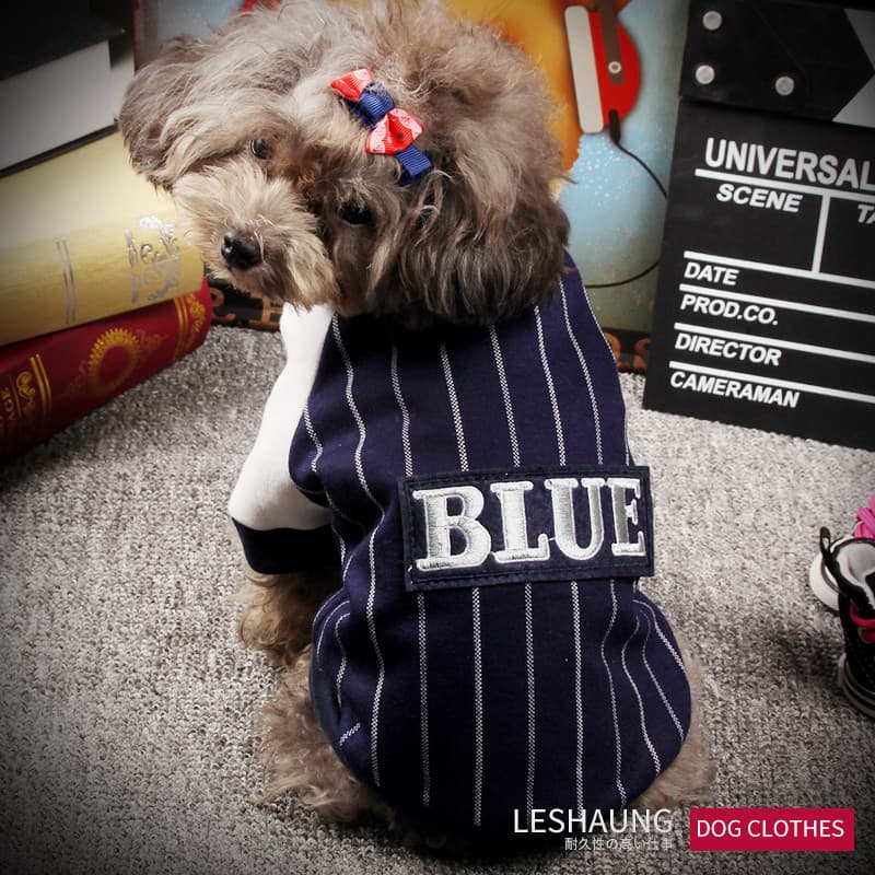 Filhote de cachorro roupas outono inverno roupas Bichon Teddy pequeno cão camisa de beisebol Pomeranian Pet listrado cam