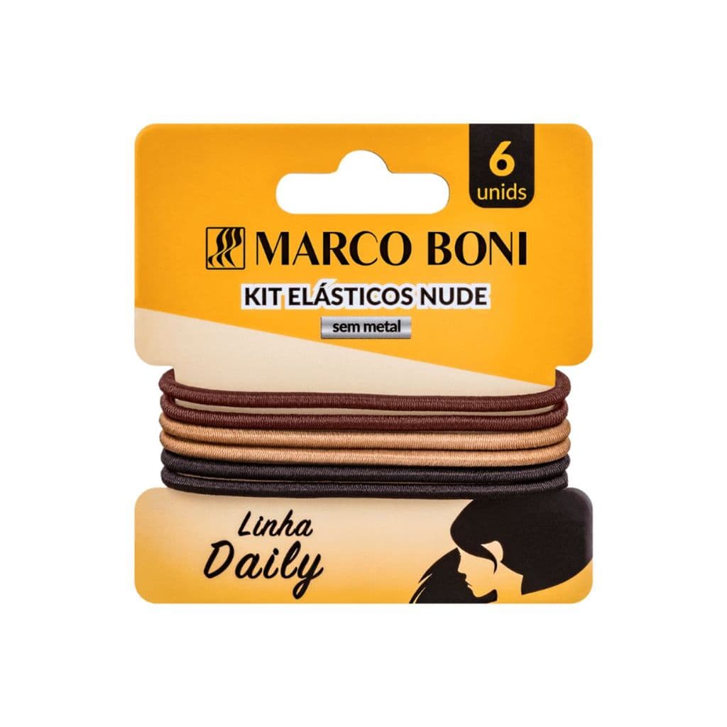 Kit 6 Elásticos De Cabelo Sem Metal Linha Daily Marco Boni
