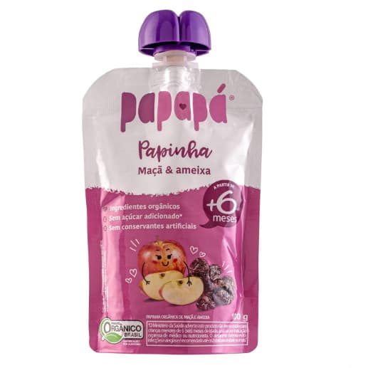 Papinha Maça e Ameixa 100g - Papapá