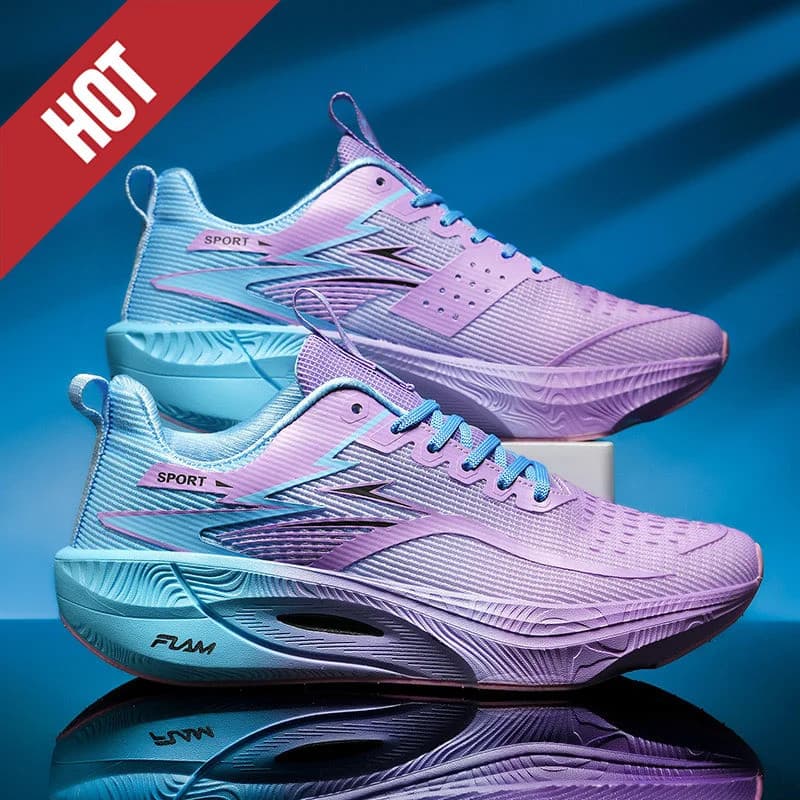 Tênis de Corrida com Placa de Carbono, Especialidade Maratona, Masculino e Feminino, Respirável, Leve, Confortável, Anti