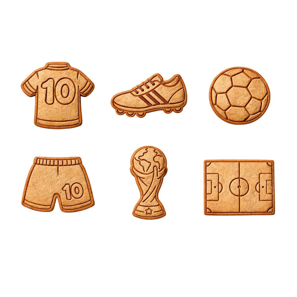 Kit 6 Cortador Marcador Cookie Copa Do Mundo 2026