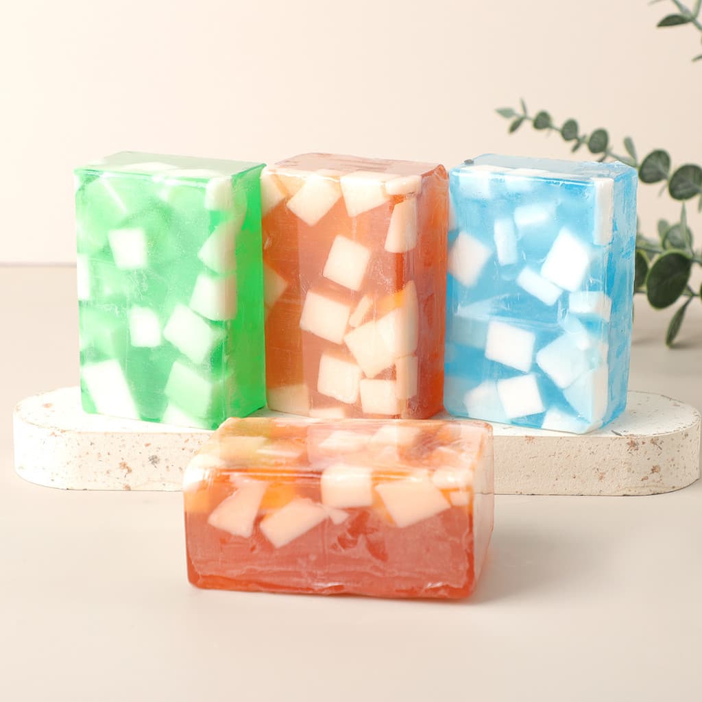 Sabonete em gelatina de frutas, sabonete para lavar as mãos e tomar banho, sabonete para limpeza facial, sabonete com ól