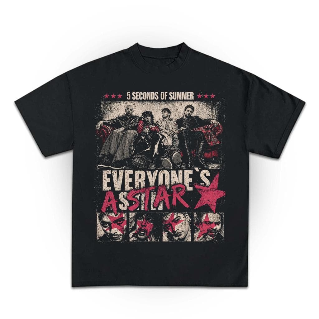 Camiseta Masculina Feminina Estampa 5 Seconds of Summer Everyone's A Star Vintage Streetwear Premium Algodão