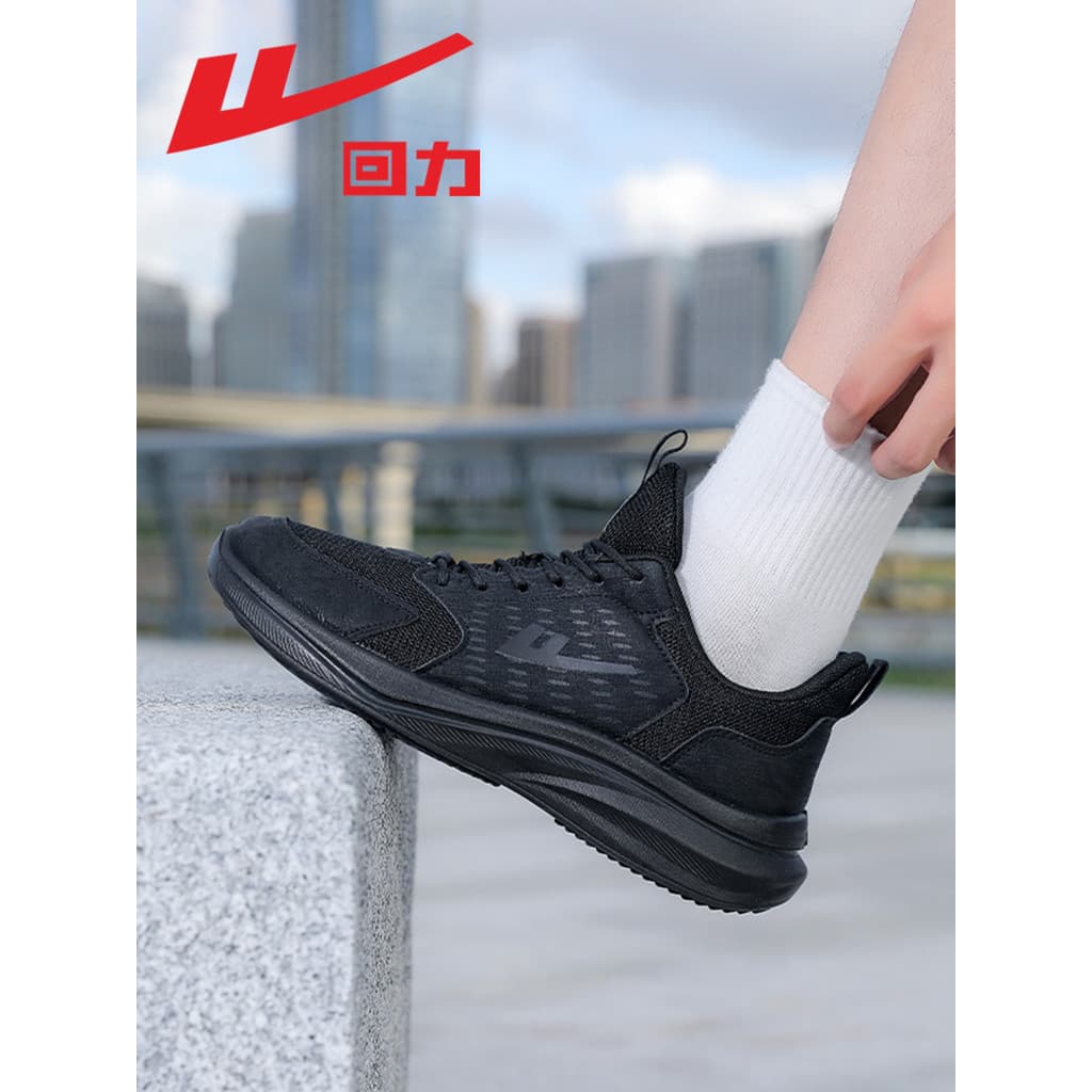 Puxar para trás sapatos masculinos sapatos esportivos 2025 novo estilo puro preto sapatos masculinos outono respirável C