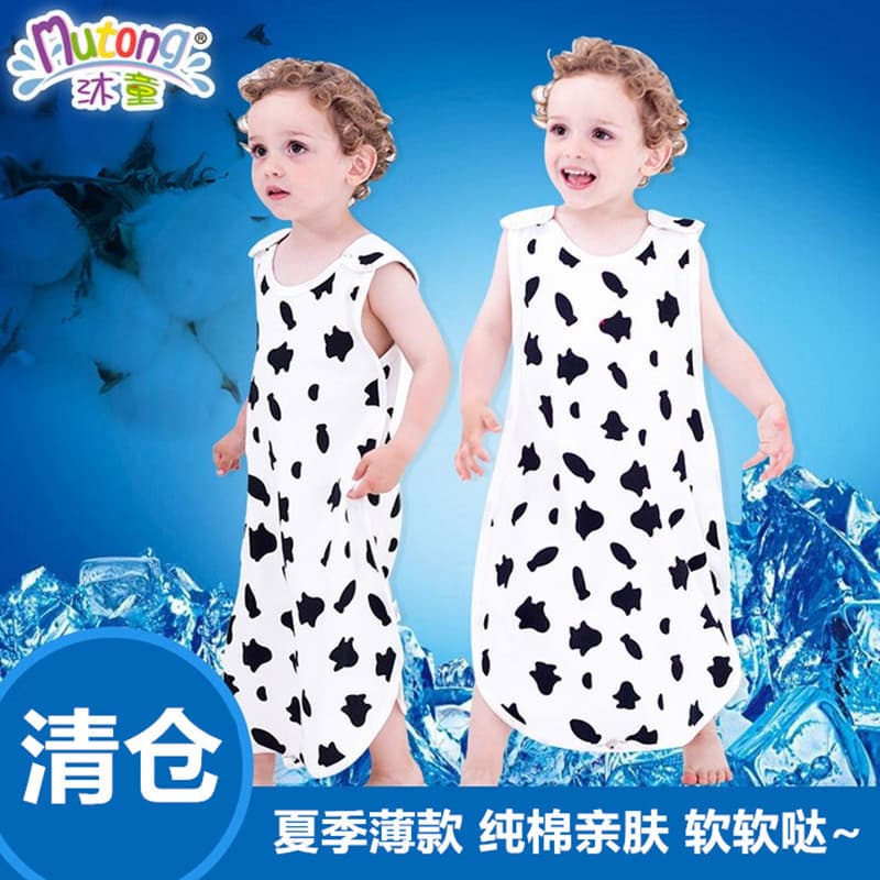 Mutong bebê crianças puro algodão barriga bolso saco de dormir verão estilo fino camisola estilo colete do bebê à prova