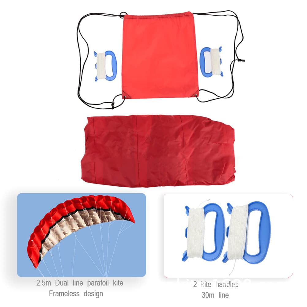 [WON] 2.5 M Soft Linha Dupla Kite Sports Praia Surf Stunt Esportes Ao Ar Livre Brinquedo Férias