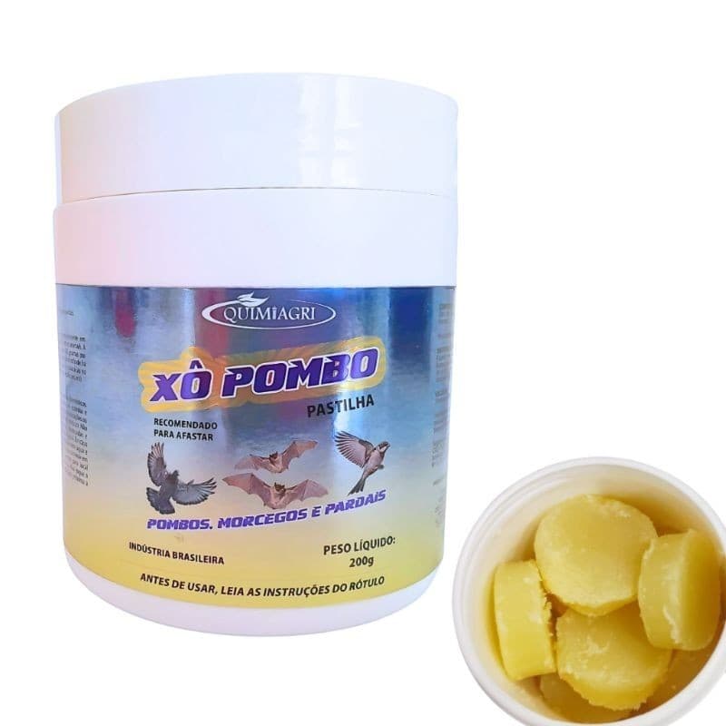 Xô Pombo Repelente Afasta Pastilha Gel Morcegos Pardais Pombos Quimiagri 400g
