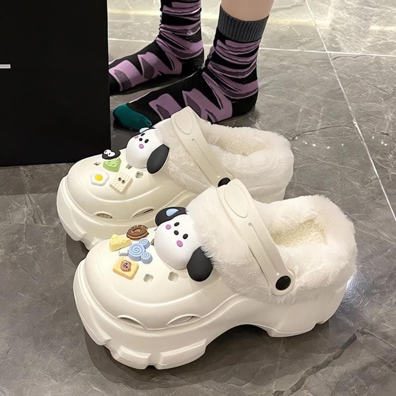 2025 novo estilo destacável crianças velo-velo quente buraco sapatos meninas exterior Wear inverno grosso-sola bonito al