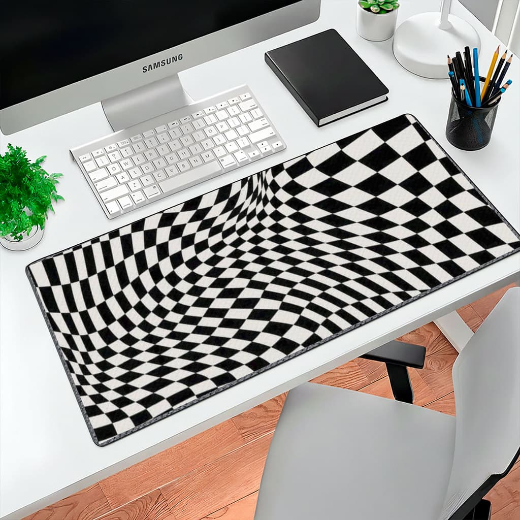 Mousepad Ondas Psicodélicas 80x30 Deskpad Gamer Grande Colorido Premium