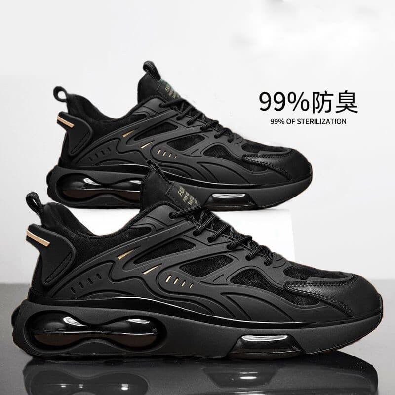 Novos sapatos masculinos sapatos esportivos outono 2025 preto estudante na moda sapatos papai tênis de corrida masculino