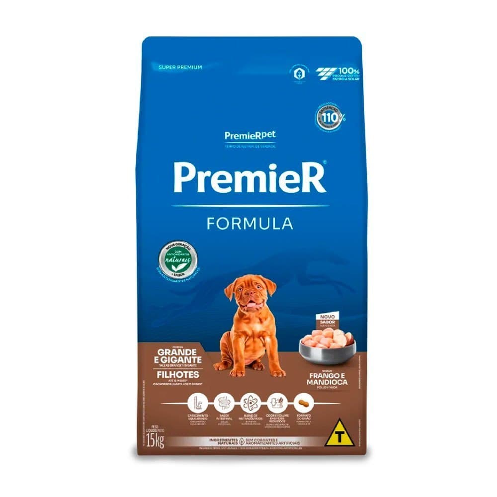 Ração Premier Fórmula Cães Filhotes Raças Grandes Frango 15kg