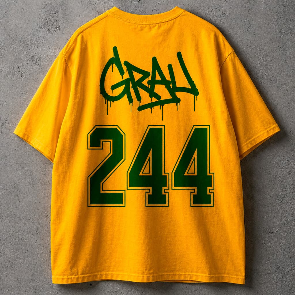 Camiseta Brasil 244 Camisa Grau Mandrake Streetwear Oversized 100% Algodão