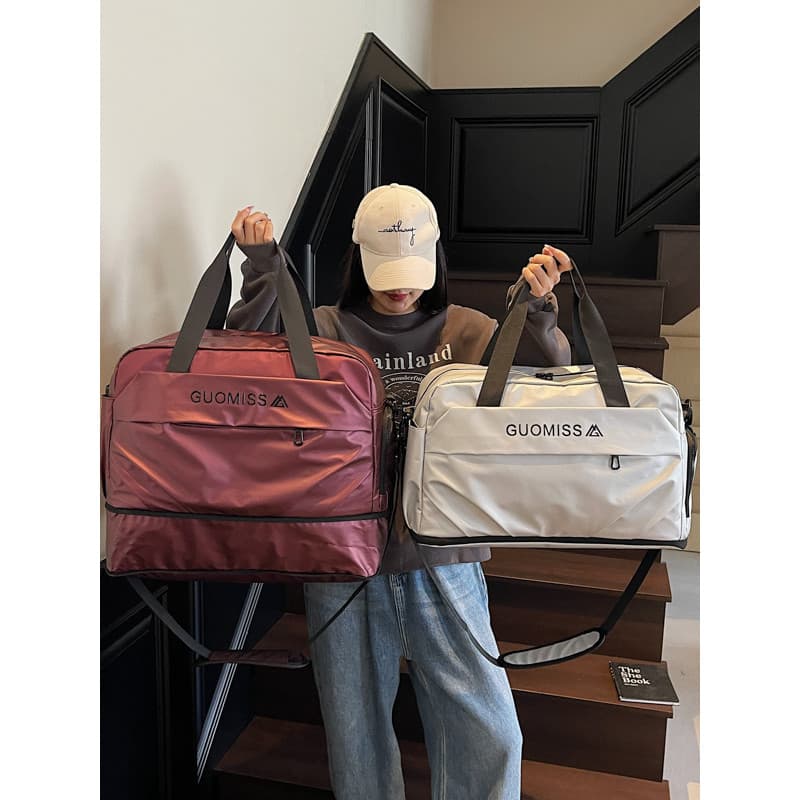 Bolsa de viagem feminina, grande capacidade, armazenamento, bagagem de mão, masculina, separação seca e molhada, esporte