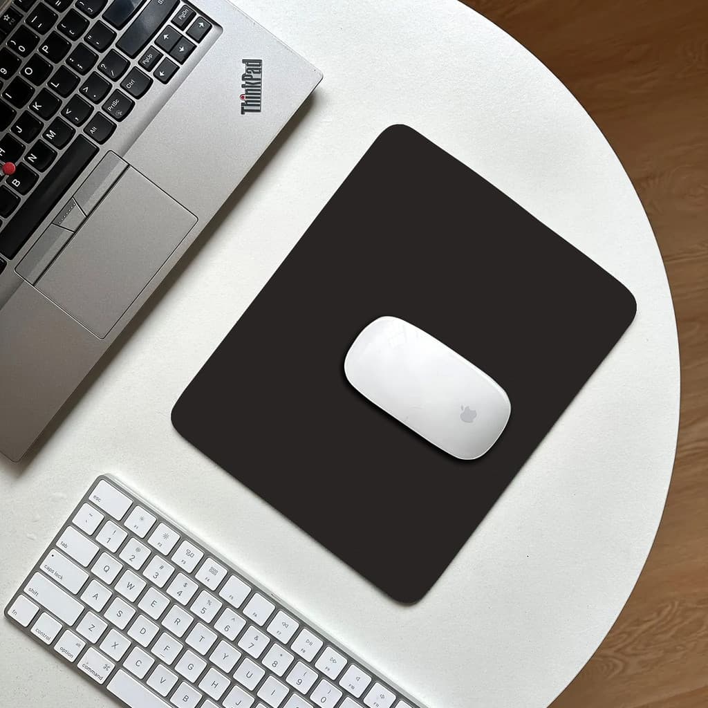 Mouse pad preto tamanho pequeno cor sólida simples estilo ins High-End à prova d'água almofada de mesa para computador p
