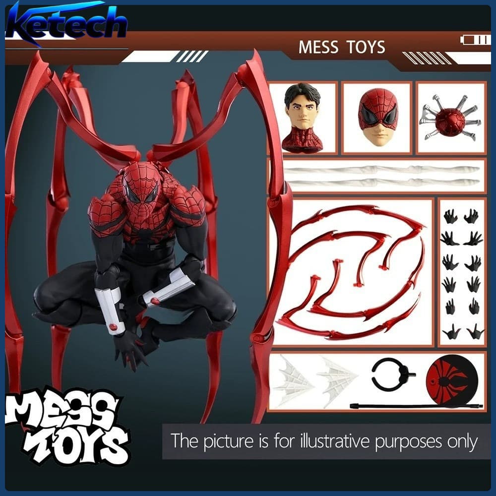 CT MessToys Superior Spider-Man Action Figure-Estátua De Brinquedo Colecionável Posável Para Crianças E Fãs