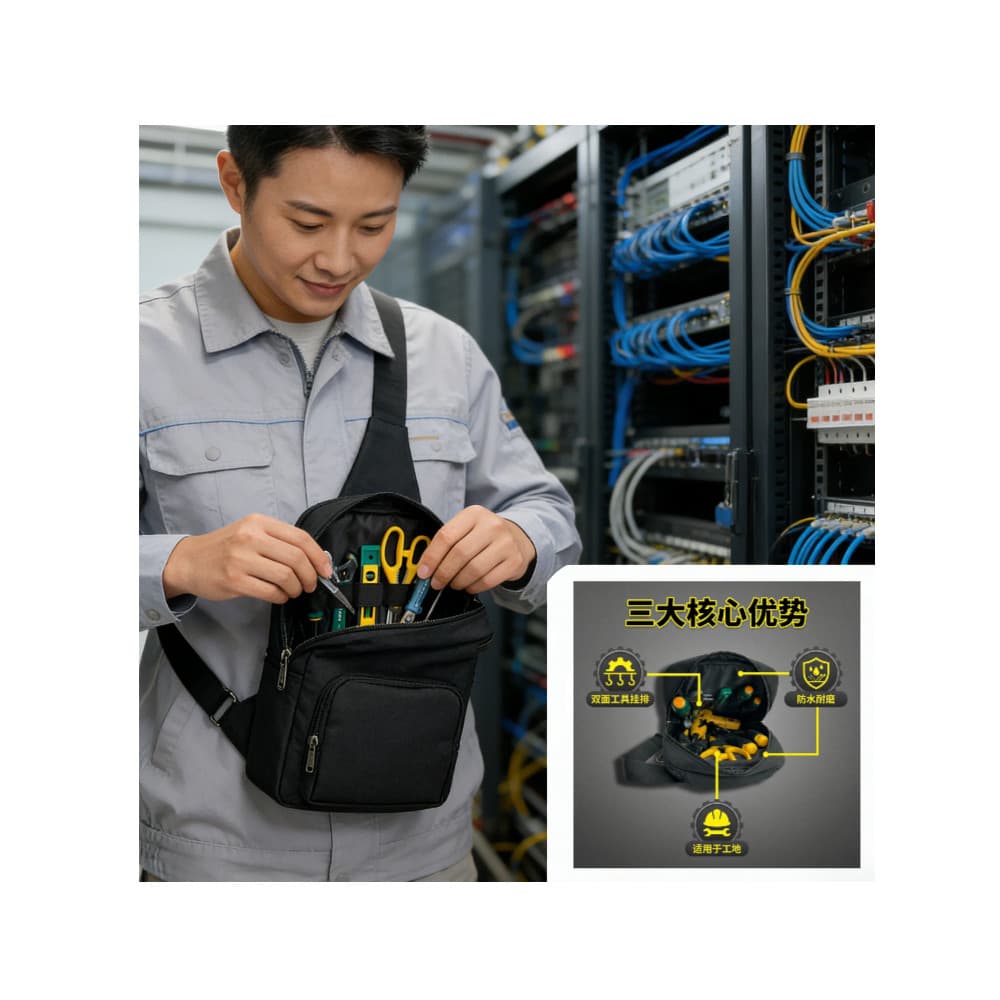 Bolsa de peito para ferramentas de reparo de eletricista, chave de fenda, bolsa de colocação especial, grande capacidade