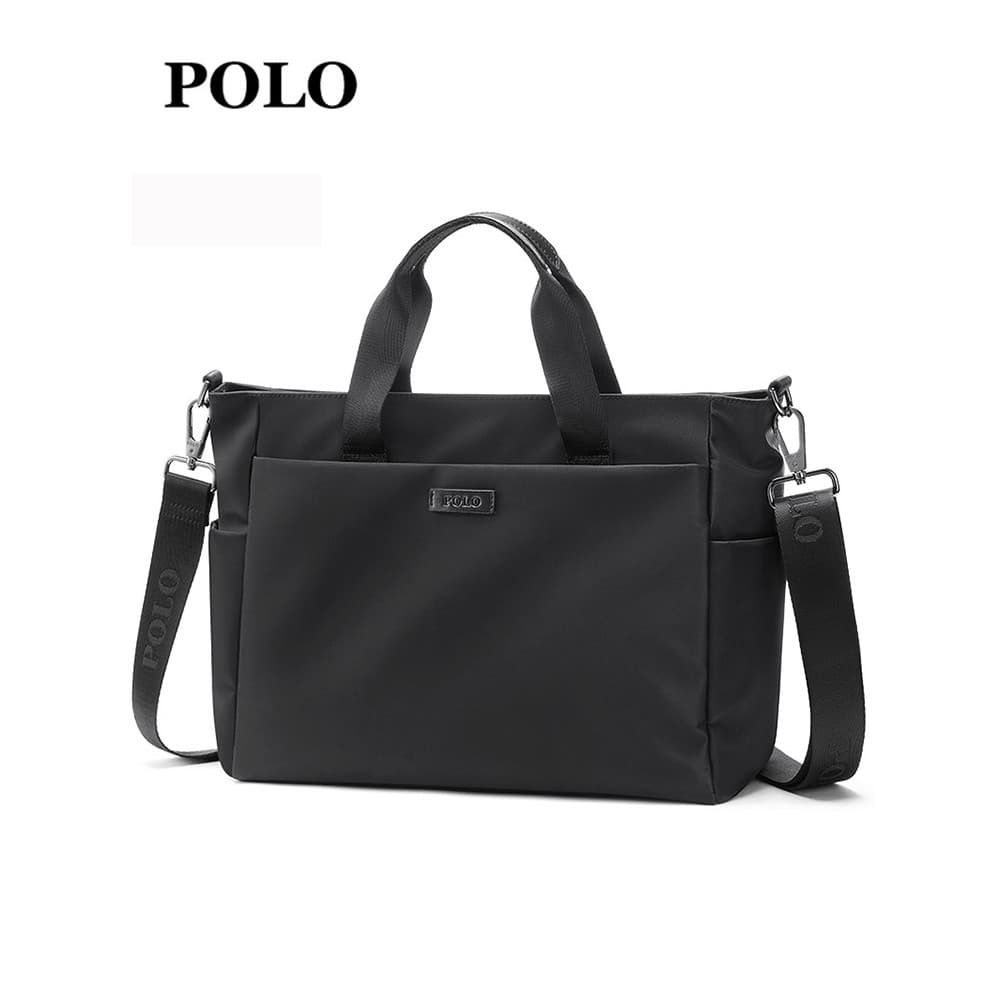 POLO Bolsa Masculina Casual 50cm Laptop Bolsa Preto Crossbody Bolsa Ombro Commuter Maleta Business