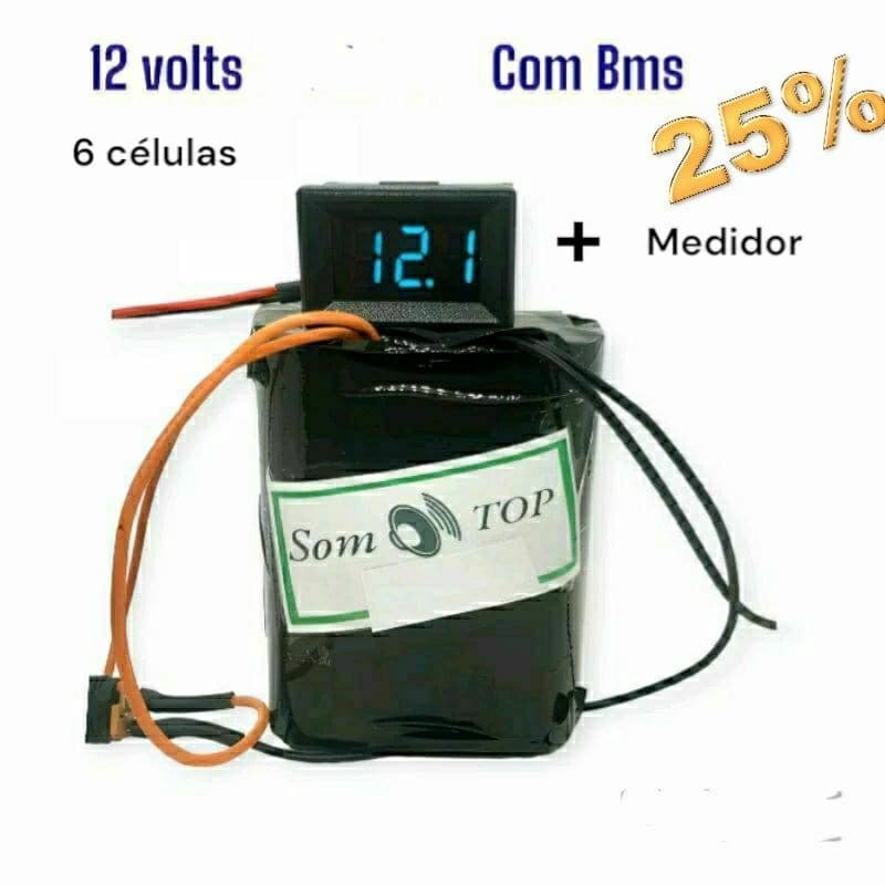 TOP Bateri a 12 volts Recarregavel Pack com Bms som bob fita led