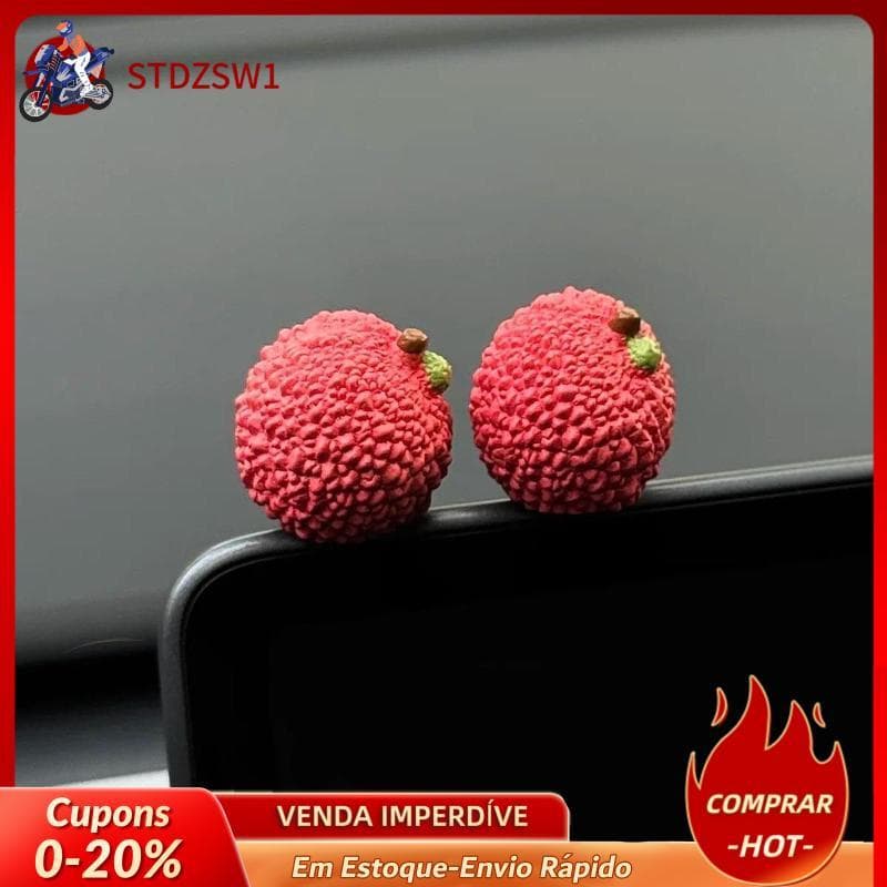 [stdzsw1] 4x Decorações De Painel De Carro De Frutas Escultura Universal Fofa Enfeites De Console Central Automotivo Par