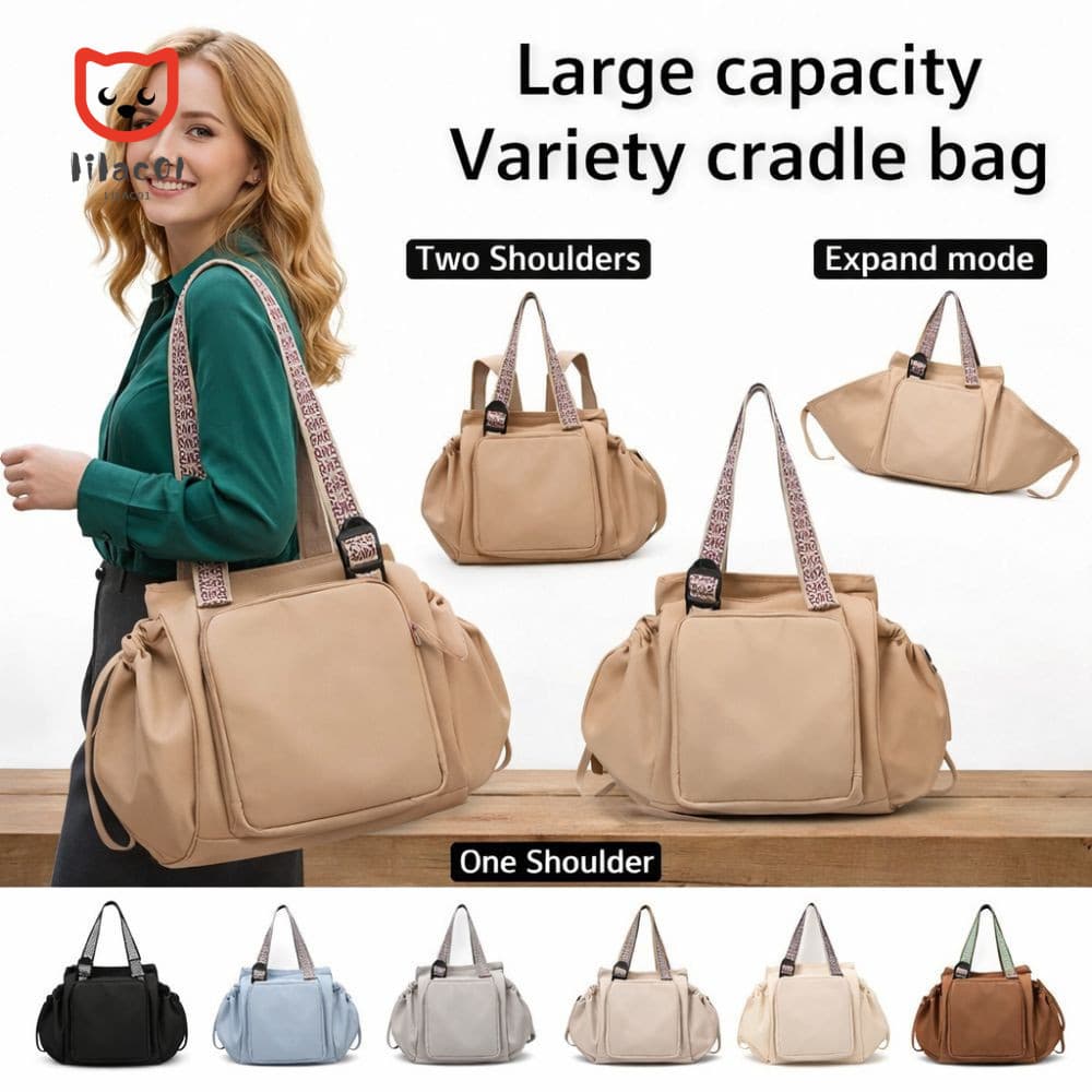 LILACUVOE Bolsa De Armazenamento Para Viagem , Mochila Feminina Com Design De Berço Multifuncional , Mamãe De Pano