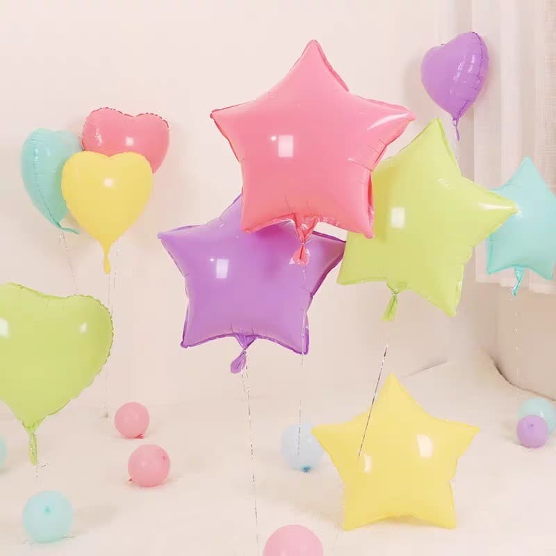 60cm Macaron doce cor estrela de cinco pontas amor coração filme de alumínio balão festa de aniversário cena decoração a