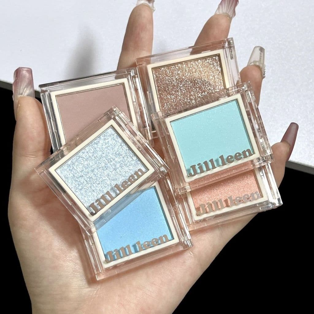 JILLLEEN Monocromático Sombra Cowherd All-Match Lantejoulas Azul Menta Perolado Fino Piscando Brilhante Fosco Diário