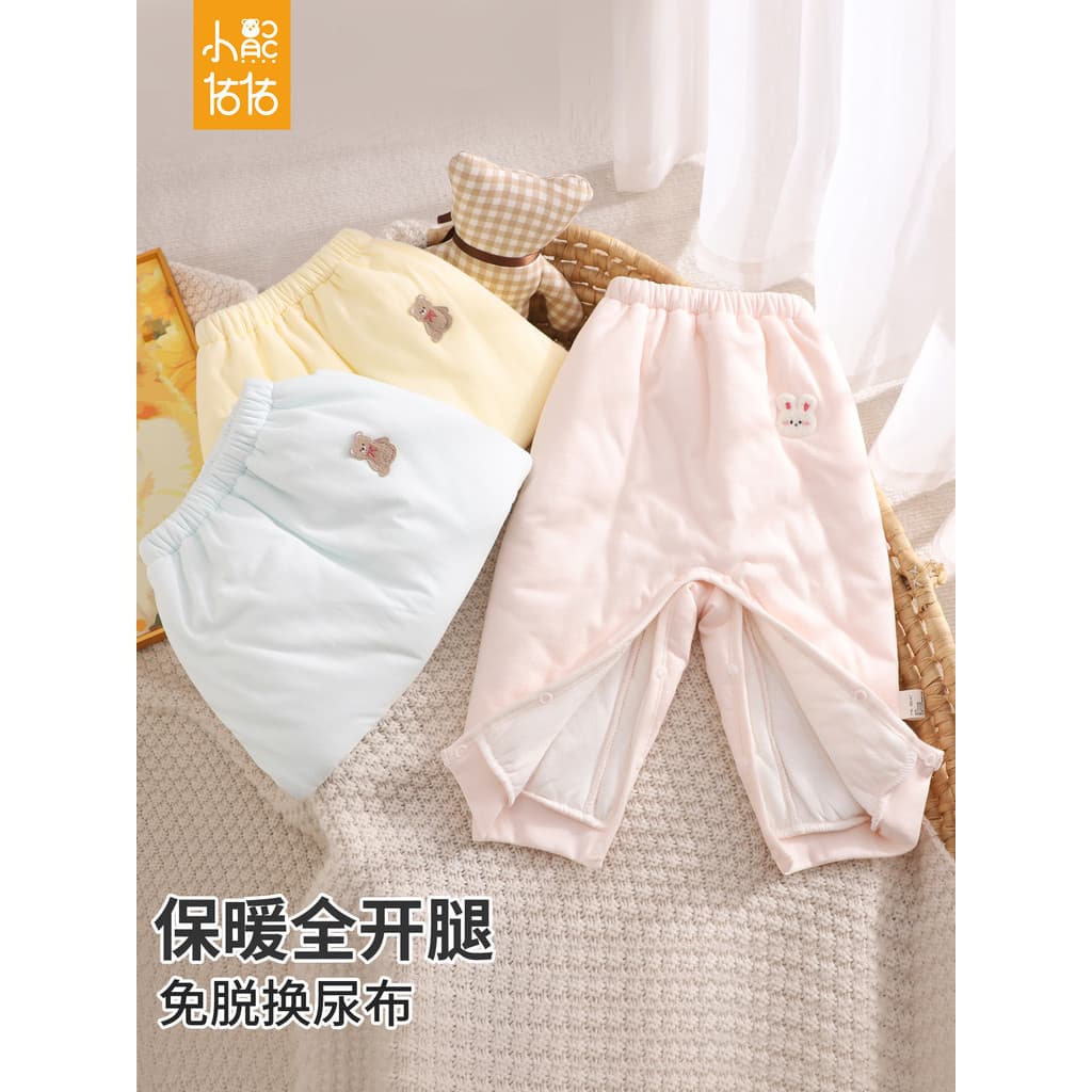 Calças compridas de outono bebê acolchoado outono inverno calças quentes roupa interna Leggings do bebê botão de pressão